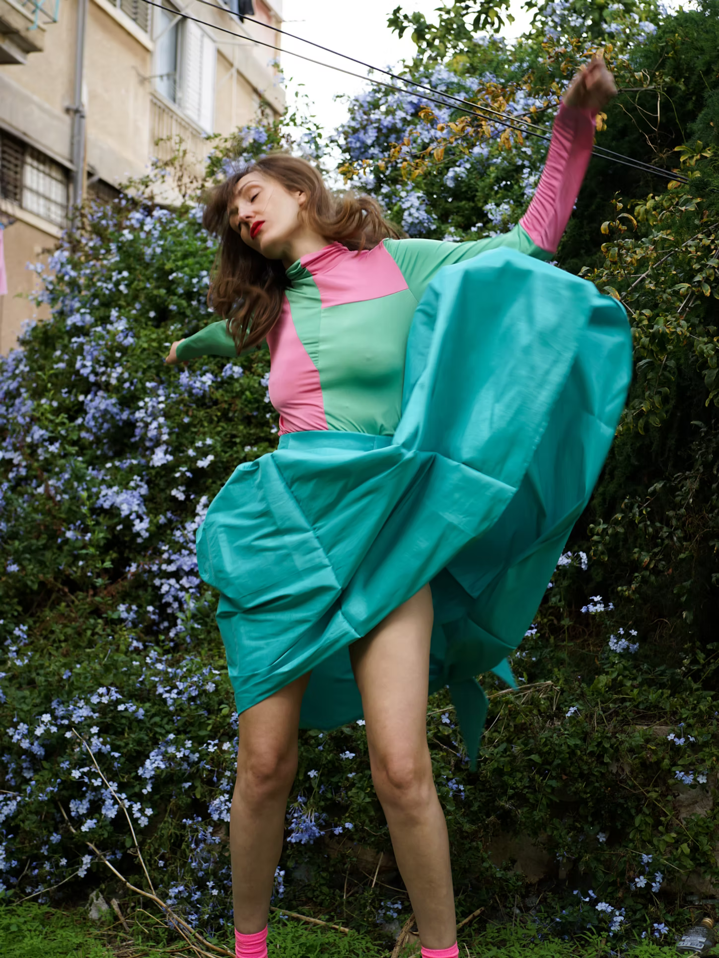 Bow Taffeta Skirt