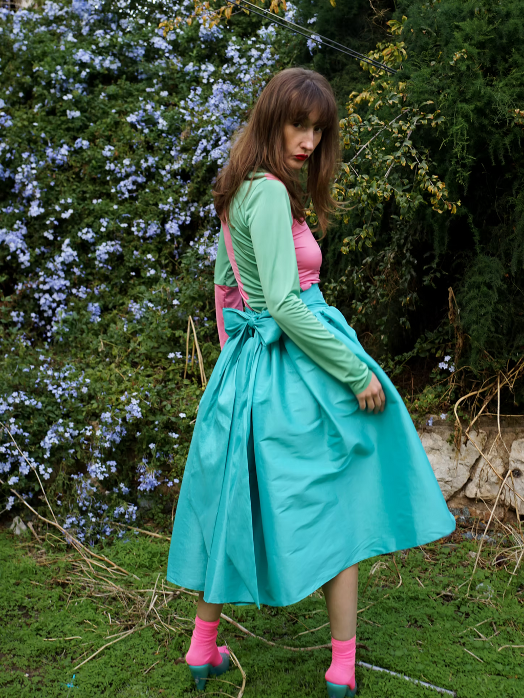 Bow Taffeta Skirt