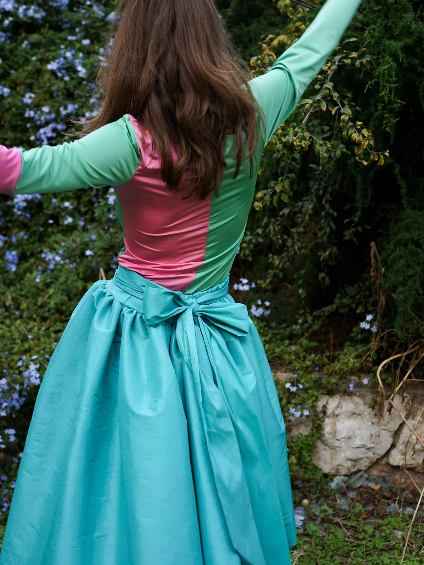 Bow Taffeta Skirt