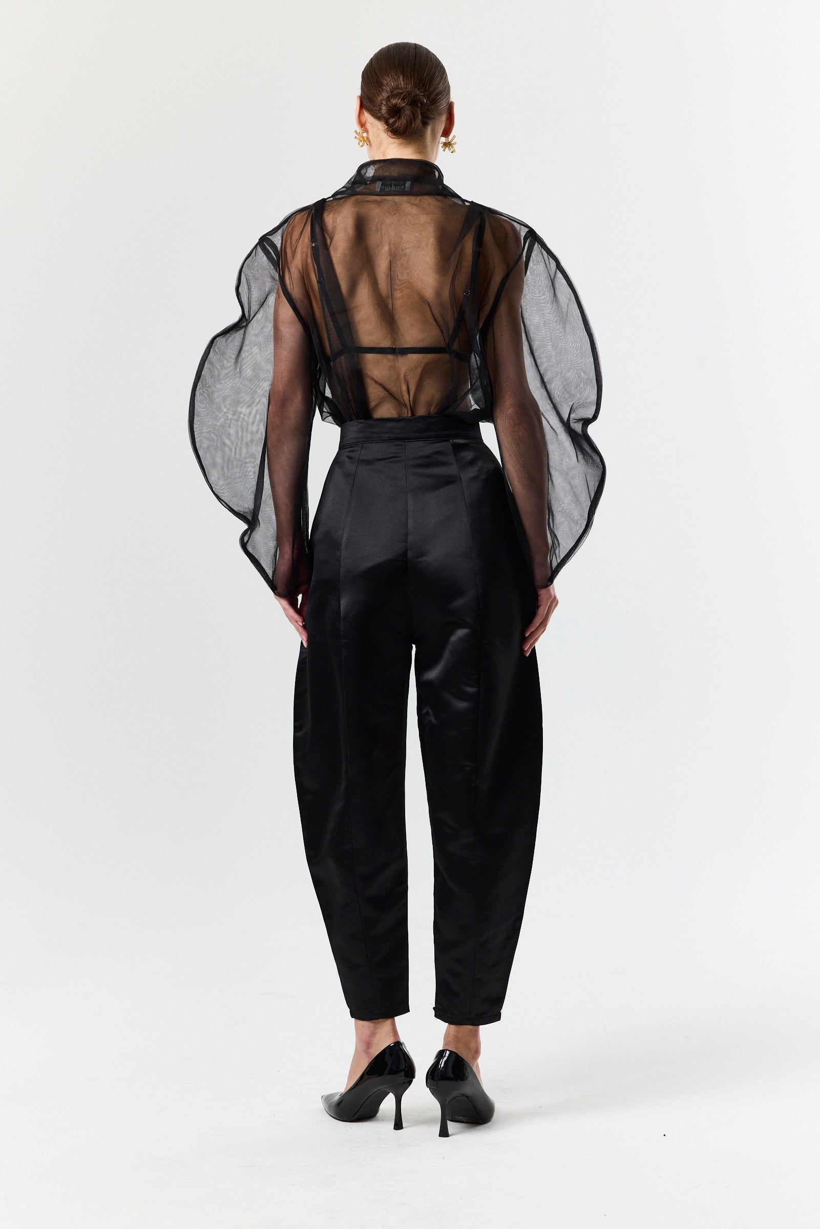 Round Pants- Black Satin