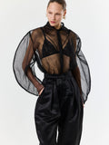 Round Shirt Black Tulle