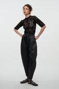 Round Pants- Black Satin