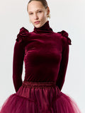 Sweet Bow Velvet Top - Wine